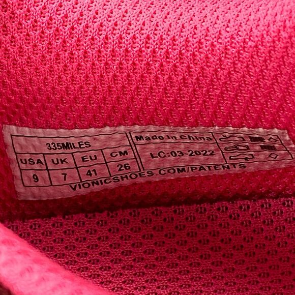 Vionic Womens Brisk Miles Lace-Up Active Sneaker US 9 Pink - Picture 2 of 16